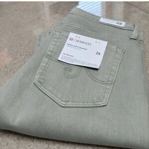 AG ADRIANO GOLDSCHMIDT GREEN FARRAH ANKLE SEAMLESS SKINNY JEANS WOMENS SZ 26 NWT